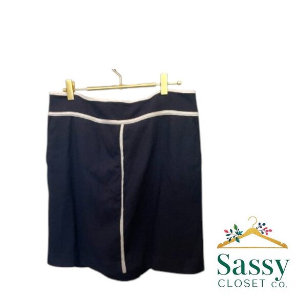 ANN TAYLOR A-Line Skirt – Navy Ponte, Lined, Size 10 - Picture 1 of 5